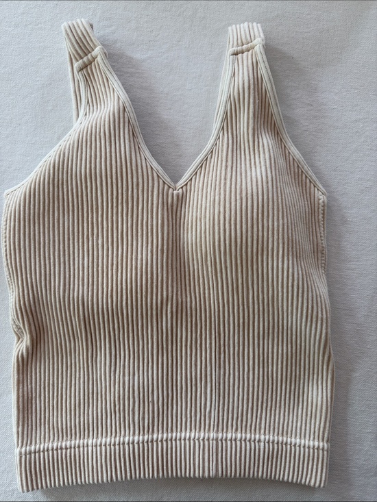 Zenanan Tops - Zenana White Ribbed V-Neck Cropped Tank